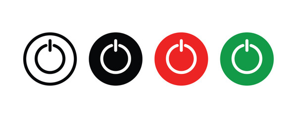 Set of Turn on the switches symbol. Power start icons. Vector Illustration.