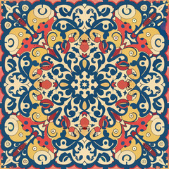 2d vector illustration colorful vintage Seamless hi res Portuguese tiles abstract Artwork
