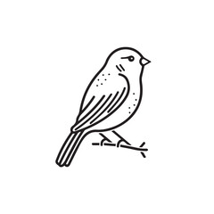 Finch in cartoon, doodle style . Image for t-shirt, web, mobile apps and ui. Isolated 2d vector illustration in logo, icon, sketch style, Eps 10, black and white. AI Generative