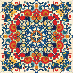 2d vector illustration colorful vintage Seamless hi res Portuguese tiles abstract Artwork
