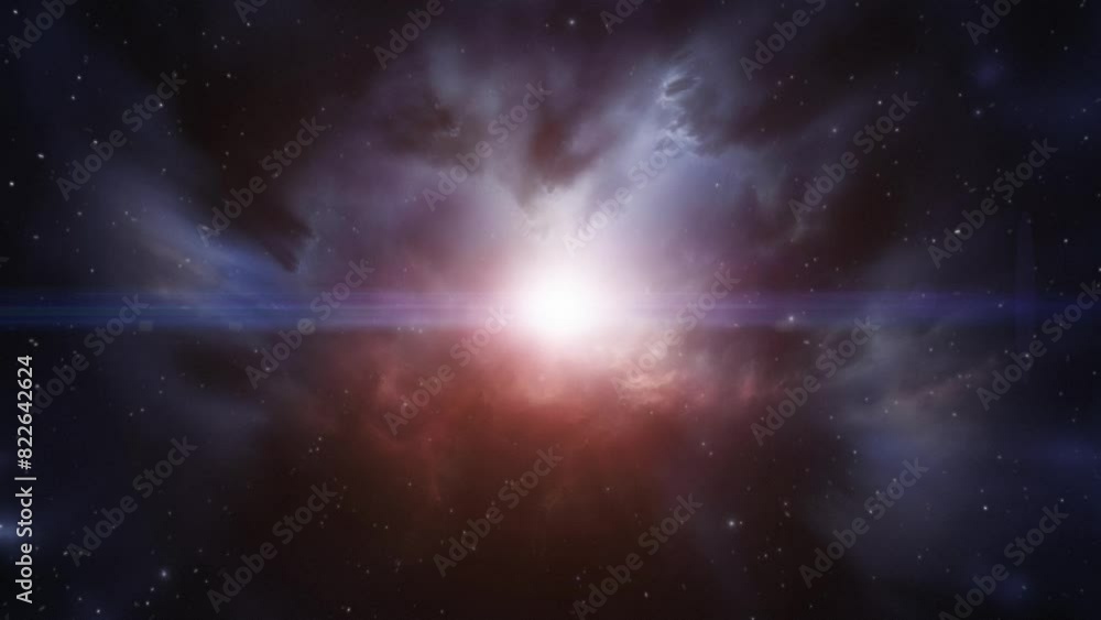 Wall mural space fantasy background with a galaxy and a star in the center.