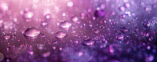 Ethereal Purple Dreamscape: Water Droplets Glistening on Textured Surface