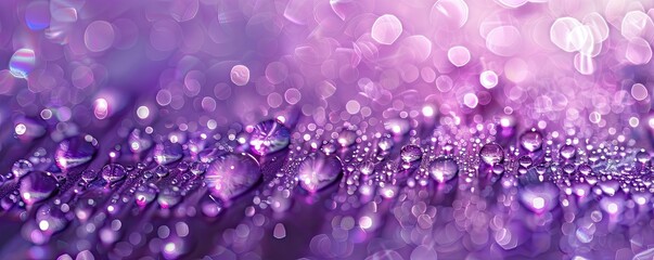 Ethereal Purple Dreamscape: Water Droplets Glistening on Textured Surface