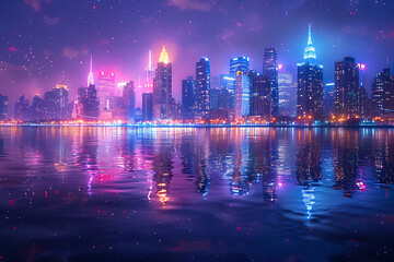Obraz premium Radiant Cityscape and Skyline Stock Photos