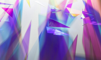 Abstract background photo with colorful shadows of transparent triangles