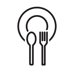 spoon and fork icon vector illustration design template