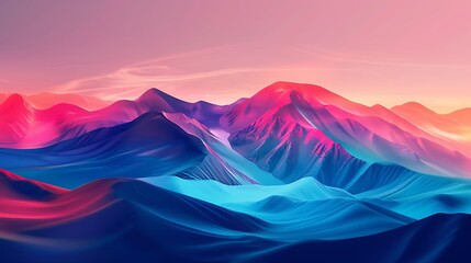 Colorful decorative abstract mountain wallpaper background