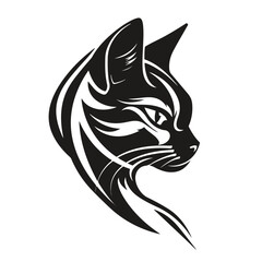 Black cat head silhouette logo sygnet symbol element