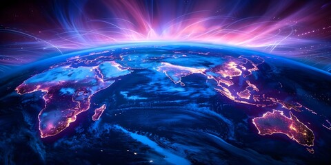 The Increasingly Fast Connectivity of Earth Drives Global Data Transfers and Intense Exchanges. Concept Connectivity, Global Data Transfers, Intense Exchanges