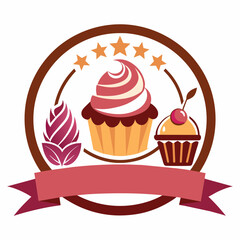 Vector logo design template. Cake, cupcakes bakery sings.