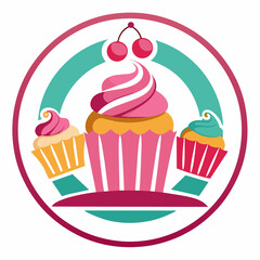 Vector logo design template. Cake, cupcakes bakery sings.