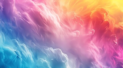 Rainbow colored clouds as abstract wallpaper background design