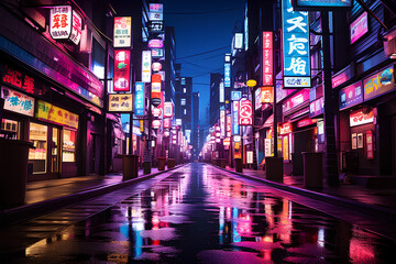 A japanese urban purple city architecture.