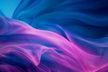 Obraz premium Blue and purple background with waves of soft fabric
