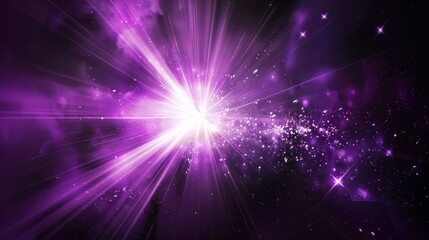 A bright purple starburst effect on a black background