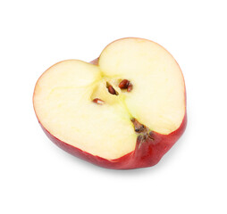 Half of ripe red apple on white background