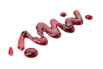 Tasty sweet blueberry jam isolated on white