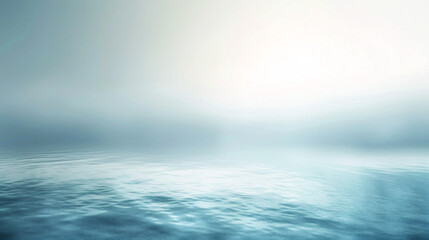 Fototapeta premium Serene blue water with mist. Calm blue water with a dreamy mist, perfect for backgrounds and designs evoking peace and tranquility.