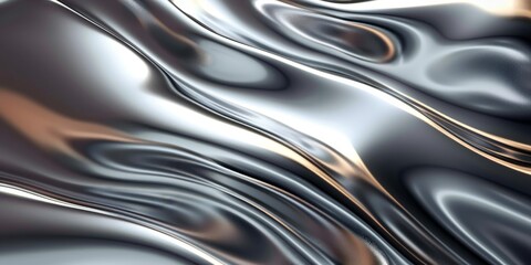  Chrome Metal Wave Background 