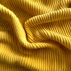 Pastel yellow fabric background, view from above. Elegant luxury cloth texture can use as abstract background with copy space, close-up. 