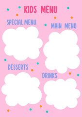 Kids Menu Page
