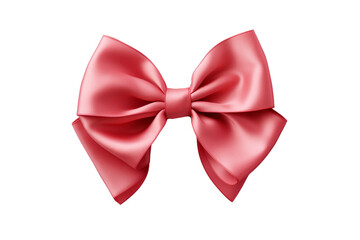 3D Ribbon Bow isolated on transparent background, png, cut out.
