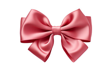 3D Ribbon Bow isolated on transparent background, png, cut out.