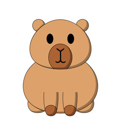 Cute cartoon Capybara in color