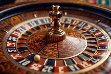Roulette wheel close-up at a casino