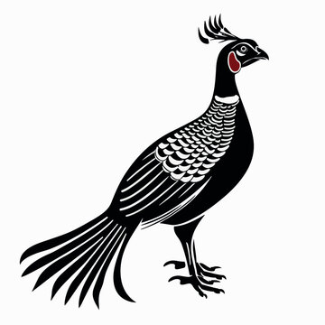 recommend clip art: Pheasant in cartoon, doodle style . Image for t-shirt, web, mobile apps and ui. Isolated 2d vector illustration in logo, icon, sketch style, Eps 10, black and white. AI Generative