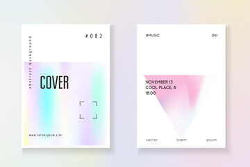 Iridescent Shape. Colorful Pearl Illustration. Violet Holographic Cover. 1980 Background. Geometry Texture. Pastel Banner. Fashion Concept. Blue Iridescent Shape