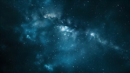 Fototapeta premium Abstract Blue Night Sky with Stars and Nebula