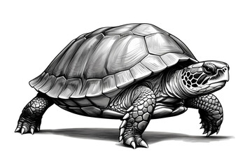 Obraz premium Beautiful painting and illustration of a cool and beautiful and funny turtle