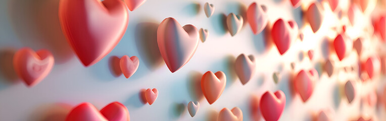 Beautiful valentines background with papercut  beautiful pink hearts  heartshaped  scenery beautiful  wallpaper