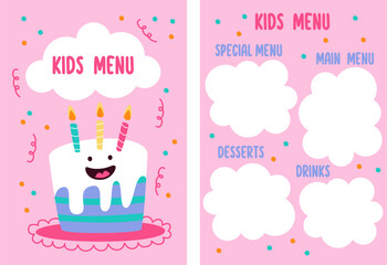 Cake Kids Menu Pattern