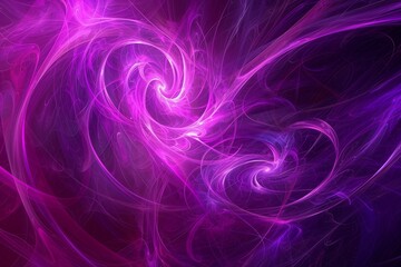 : A vibrant purple and magenta abstract background, featuring swirling patterns that create a sense of mystical and cosmic energy.