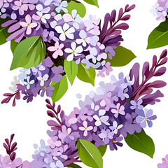 Lilac flowers with a white background