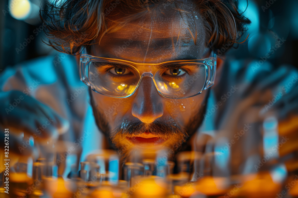 Aufkleber a scientist conducting experiments, pushing the boundaries of knowledge and discovery in pursuit of 
