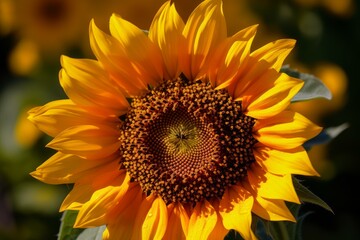 Detailed image showcasing the bright petals and intricate patterns of a sunflower in natural sunlight