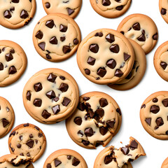 top view of chocolate chip cookies