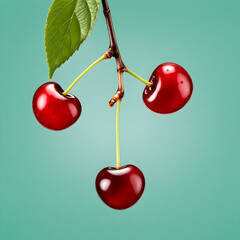 ultra realistic red cherries