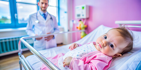 Insanely photo close up a baby girl as doctor role
