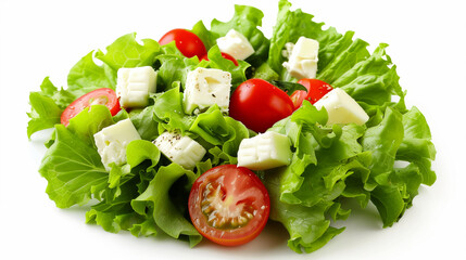 Fresh Salad With Lettuce, Tomatoes, and Cheese