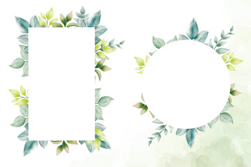 watercolor floral frames template design collection