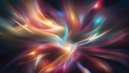Obraz premium the moment of merging of colorful soft-toned and silky spotlights, long exposure technique 