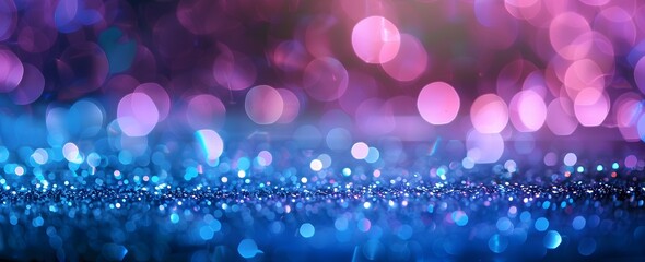 Abstract Background with Blue and Purple Lights and Glitter