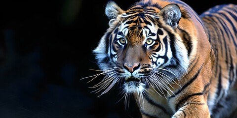 Stalking Tiger: Poised and Ready to Strike. Concept Wildlife Photography, Animal Behavior, Nature Exploration