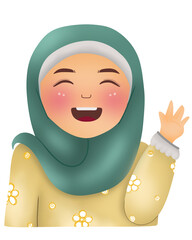 HIjab Girl wavin her hand