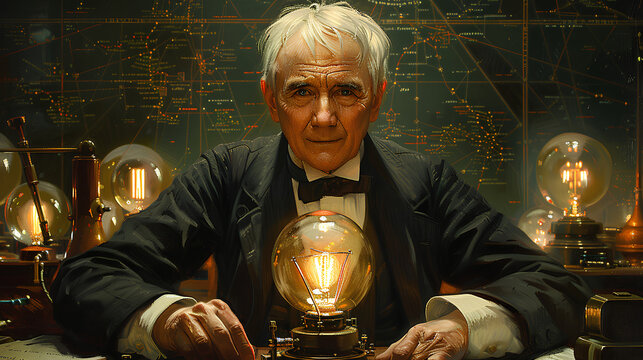 Representation of the inventor scientist, Thomas Alva Edison