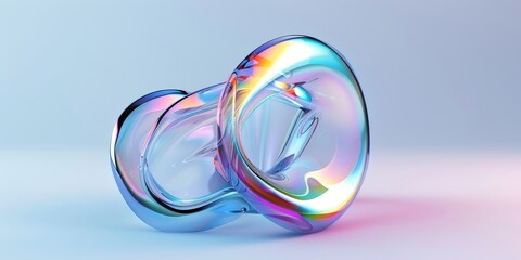 Abstract colorful shape, 3d render 